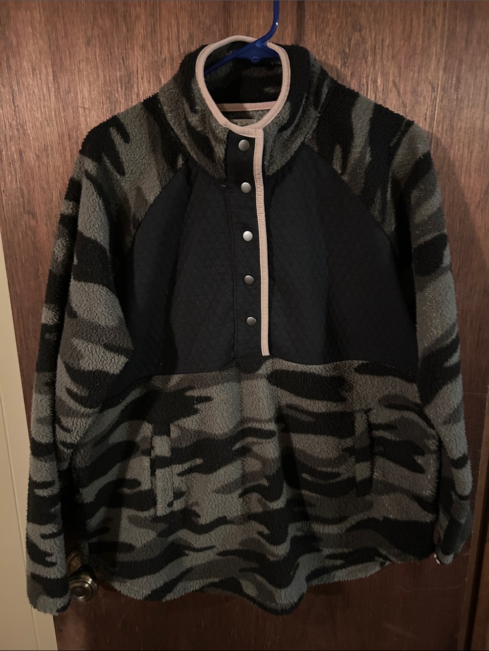 Maurices Camo Fleece Pullover Sweater - Green/Black